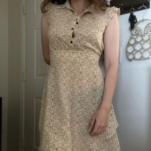 Floral Midi‎ Dress with flutter sleeves